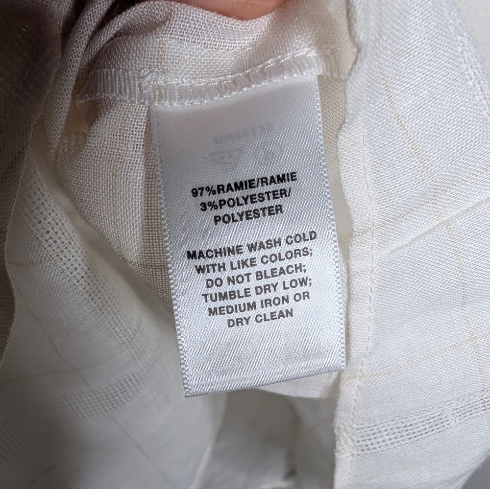 Lafayette 148 New York Ramie Button-Down Blouse | Size L ✨ - Picture 6 of 7